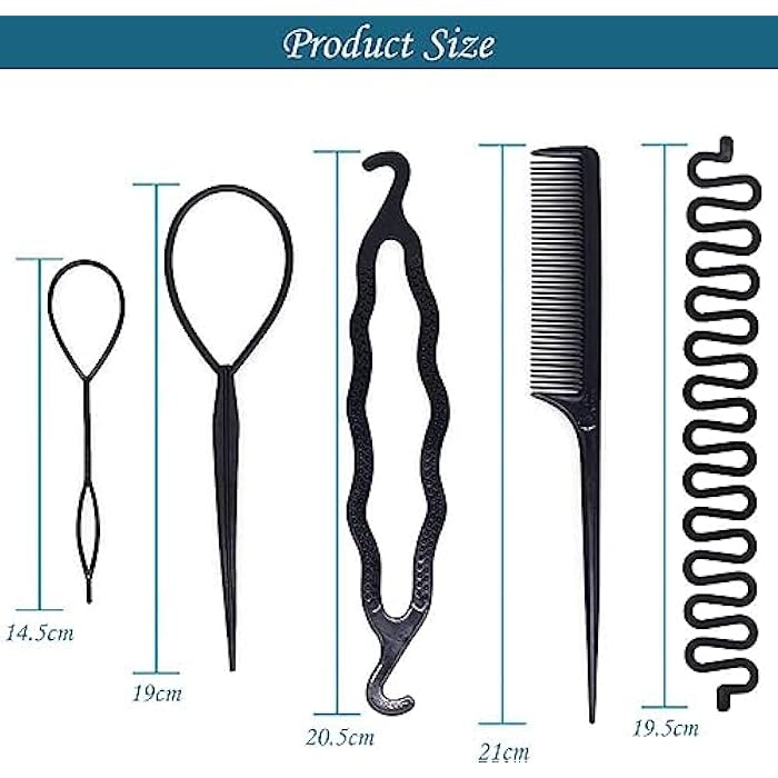 Mikiuly Hair Accessories Kit, Hair Braiding Tool, 10 Pieces Hairstyle Set Hair Styling Tool, Braiding Accessories Braid Tool DIY French Braid Tool for Women Girl - Image 2